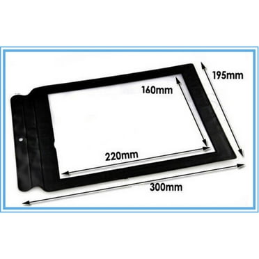 ZHANQUNE A4 Full Page Magnifier, 3X Large Sheet Magnifying Glass with PU Leather Border, Reading Aid Lens for Books, Maps & Documents, 11.8x7.7 Inch