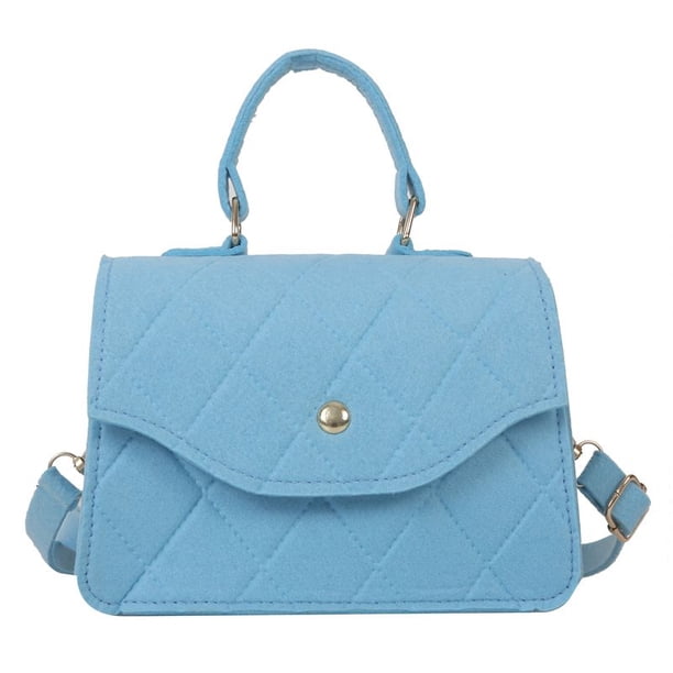Bolso de mujer Bolso de fieltro elegante Bolso bandolera con solapa informal (Azul) Likrtyny Para Estrenar