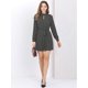 thumbnail image 3 of Allegra K Vestido Lunares A-Línea Manga Larga Cuello Simulacro Ojo De Cerradura Cintura De Lazo Para Mujer Negro M Unique Bargains ajustado, 3 of 7