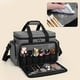 thumbnail image 2 of Bolsa de maquillaje BAFASO, tamaño grande, para cosméticos, con separadores extraíbles, color gris, 2 of 8