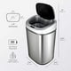 NINESTARS Automatic Touchless Infrared Motion Sensor Trash Can with Stainless Steel Base & Oval, Silver/Black Lid, 21 Gal - image 5 of 5