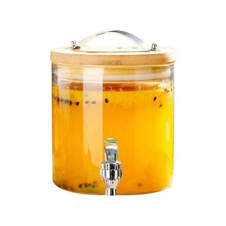

Transparent Glass Bottle Wine Bottle Juice Can With Tap For Wedding Birthday Party Indoor Outdoor Sealed Enzyme Barrel Used For Loading Wine