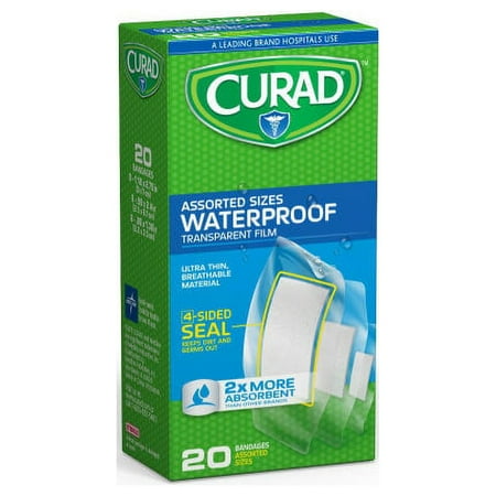 CURAD® Waterproof Adhesive Strips, Assorted, Clear, Case Of 24