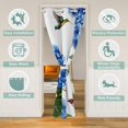 thumbnail image 4 of Hydrangea Door Curtain For Doorway Privacy 52"W X 80"L,Blue Floral Blackout Curtain For Adult Teens,Hummingbird Door Drape,Colorful Butterfly Closet Curtain Temporary Door,Darkening, 4 of 4