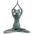 thumbnail image 2 of Stretching Yoga Frog Verdigris Green Metal Garden Sculpture, 2 of 4