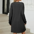 thumbnail image 6 of Fall Dresses For Women 2025 Sevevn Womens Solid Color Crew Neck Dress Vacation Loose Dresses Fitted Short Dress with Pockets, 6 of 6