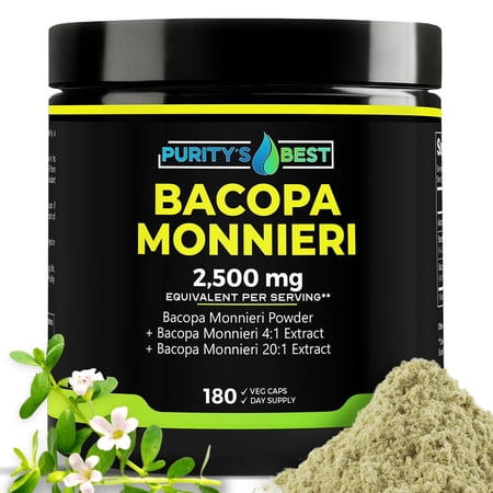 Purity’s Best Bacopa Monnieri Herbal Supplement Energy Support 180 Servings 8 oz