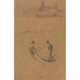 thumbnail image 2 of James Abbott McNeill Whistler 17x24 Black Ornate Framed Double Matted Museum Art Print Titled: Two Men and a Boat, 2 of 5