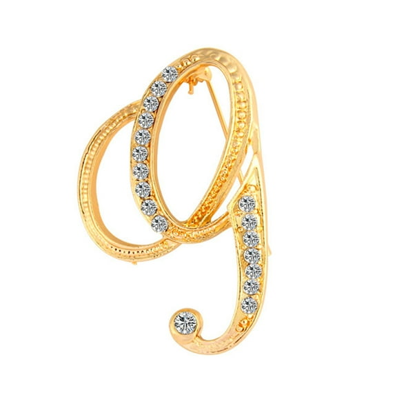 1 Pc Fashion Unisex Rhinestone English Letters Alphabet A-Z Brooch Pin Ornament