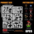 thumbnail image 2 of 6 Pcs Various Mushrooms Drawing Stencil 11.7x8.3inch Shiitake Mushrooms Enoki Mushrooms Painting Template Boletus Chanterelles Bees Grasshoppers Ants Stencil for Painting on Wood Wall, 2 of 7