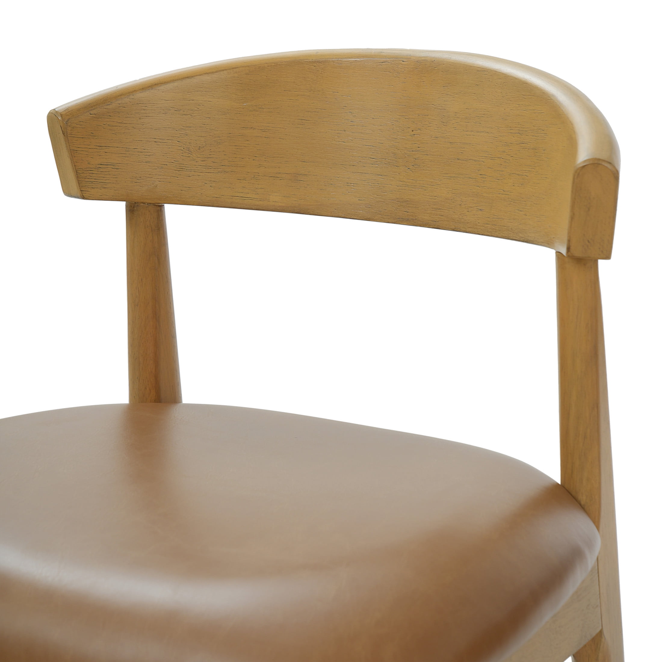 Christopher Knight Home Retro PU Upholstered Counter Height Bar Stools, Natural+Brown, Set of 2