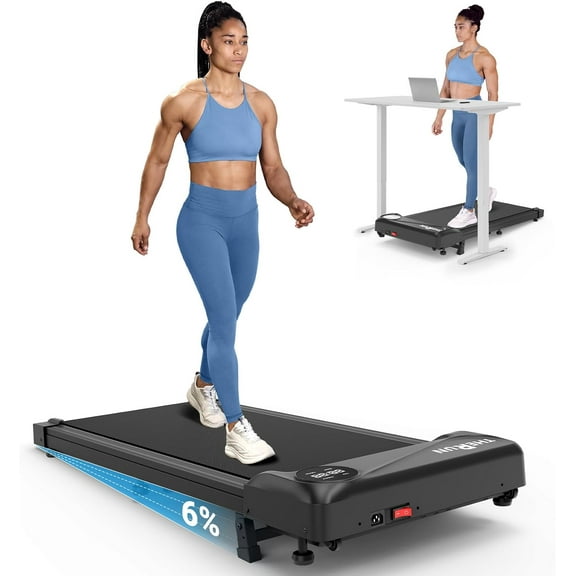 THERUN Walking Pad Treadmill Under Desk, Portable Mini Treadmill for Home/Office, Walking Pad Treadmill 2.5HP, Walking Jogging Machine with 265 lbs Weight Capacity Remote Control LED Display