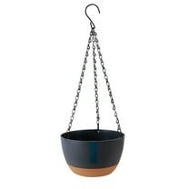 Hanging Basket Planter with Automatic Water Absorption | Self-Watering Flower Pot for Balcony & Indoor Plants | 8-Inch Plastic Planter with Hanging Chain | White Beige Green Blue Gray Colors
