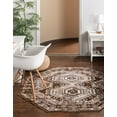 thumbnail image 4 of Rugs.com Charlotte Collection Rug – 5 Ft Octagon Brown Low-Pile Rug Perfect For Living Rooms, Kitchens, Entryways, 4 of 9