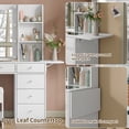 thumbnail image 4 of Vanity Desk & Power Outlet, Makeup Vanity with Mirror and 10 LED Lights, 3 Lighting Modes Brightness Adjustable, Makeup Table with 4 Shelves and Fold-up Panel, Vanity Set for Bedroom, 4 of 7