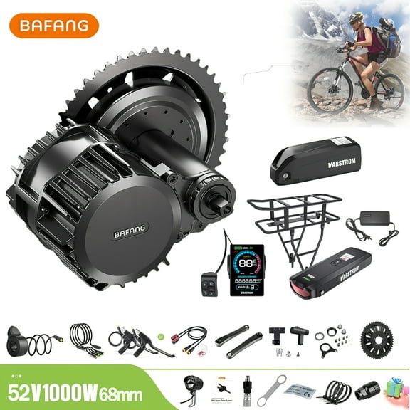 BAFANG BBSHD Mid Drive Kit 52V 1000W Mid Motor Ebike Conversion Kits with 46T Chainring Wheel for 68-73MM Mountain Road Bike with Battery(Display Optional)
