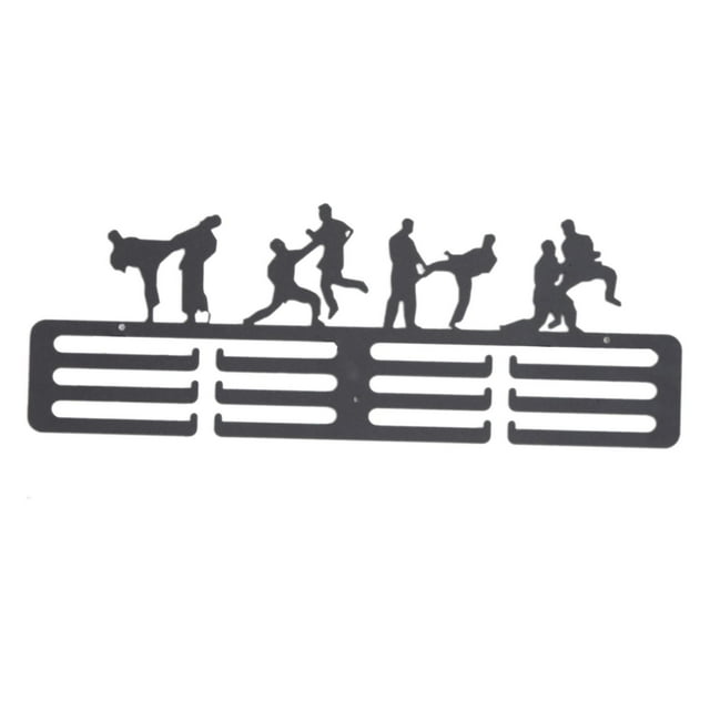 Colgador de exhibición de medallas, organizador de pared, estante de hierro negro resistente, estante de exhibición de medallas deportivas, soporte Taekwondo
