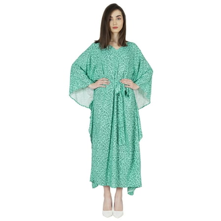 

Moomaya Printed Sleep Loungewear For Women kimono sleeves Kaftan Resort Dress/ Maternity Wear