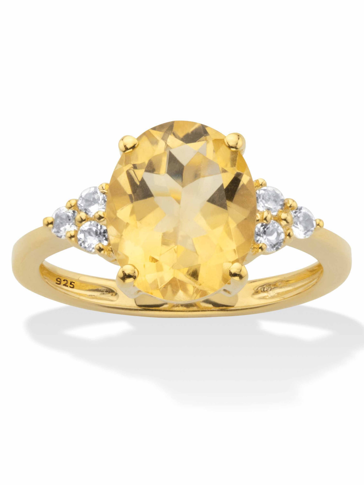 Gorgeous 14K Yellow Gold Plated White Topaz Women Man Wedding Jewelry Ring #6-10 