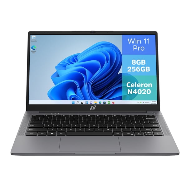 Hyundai Laptop 14.1" HD 8GB RAM 256GB SSD Windows 11 Home Intel Celeron N4020 Intel UHD 600 Notebook Computadora Portátil WiFi Bluetooth Expandible para Estudiantes Oficina Gris