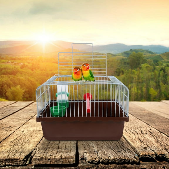 BESTONZON Small Bird Travel Cage Bird Cage Iron Portable Travel 1Set