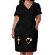thumbnail image 2 of Signs-vestido holgado con bolsillos para mujer prenda de verano con estampado de melocotón en negro, 2 of 6