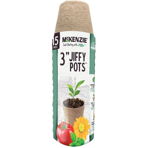 McKenzie W Jiffy Pot 3' 15 paquet McK Pot 3' 15 paquet