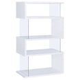 thumbnail image 5 of Emelle 63-inch 4-shelf Glass Panel Bookshelf White, 5 of 9