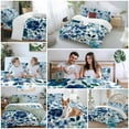 thumbnail image 5 of Blue Flowers 4 Piece Duvet Cover Set Full Size Abstract Art Soft Bedding Set Comforter Cover, 1 Duvet Cover 1 Flat Sheets and 2 Pillowcases, 5 of 9