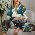 thumbnail image 6 of Pajamas for Women Set - Tropical Parrot Floral Artwork Comfy Long Sleeve Button Up Pajama Sets for Women 2 Piece, Soft Sleepwear Nightwear Pjs Lounge Sets for Women with Pockets, 6 of 6