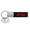 Jeep in Red Genuine Black Leather Strap Loop Key Chain
