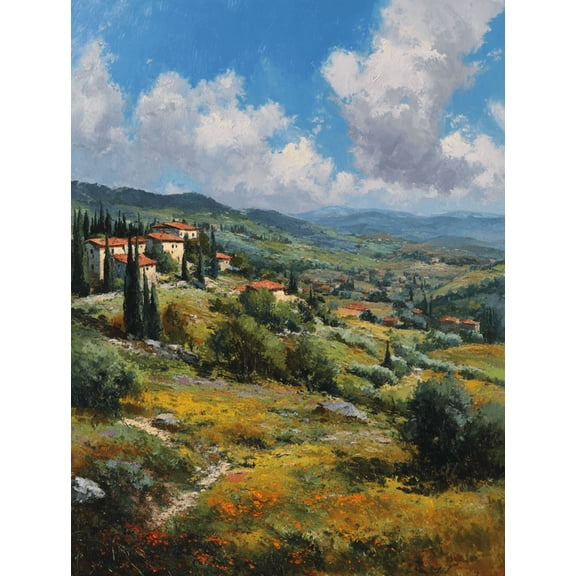 Tuscan Landscape Canvas Print, Ideal for Living Room Bedroom Dining Room Office Hotel