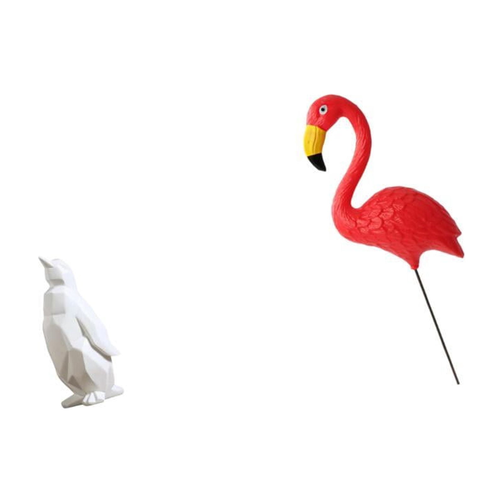 CarpNettore Penguin Bird Sculpture Figurine Collectable Craft Decorative Ornament Resin Animal Statue Yard Art Ornament Backyard Fairy Garden Accessories Flamingo Garden Stake for Housewarming