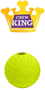 Chew King by Mammoth Supreme Extra Large Natural Rubber Dog Fetch Balls, Extra Durable 2.5” Dog Toy Balls, 2-Pack