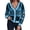 Blue, variant on Womens Long Sleeve Cardigan Sweaters Plaid Fuzzy Knit V Neck Button Down Cardigans