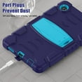 thumbnail image 5 of SaniMore Tri-layer Hybird Case for Samsung Galaxy Tab A9 8.7" 2023 SM-T550 SM-P550, Rugged PC Shell Silicone Anti-drop Shockproof Hidden Kickstand Heavy Duty Protective Cover, Navy & Blue, 5 of 17
