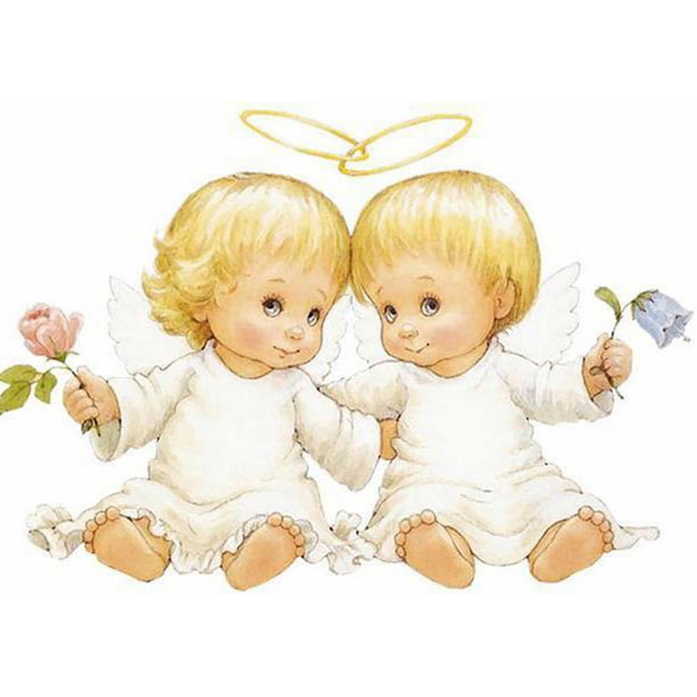 Winnereco Diy Diamond Paint Little Angel Full Round Drill Rhinestone Picture 48 Walmart Com