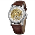 thumbnail image 3 of FORSINING Reloj de pulsera masculino mecánico automático con correa de cuero PU resistente al agua (blanco plateado), 3 of 3