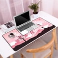 thumbnail image 5 of Extended Gaming Mouse Pad, Large XXL Mouse Mat with Stitched Edge, Pink Desk Mat for Computer Keyboard, Laptop & PC, Non-Slip Natural Rubber Base…, 5 of 5