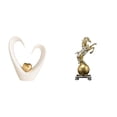 thumbnail image 1 of Figura decorativa de escritorio con forma de corazón, estatua de caballo, adorno de mesa, resina, decoración minimalista moderna para el hogar, ideal, 1 of 8