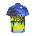 thumbnail image 5 of APEXFWDT Men's Hawaiian Shirt Short Sleeve Button Down Beach Shirt Palm Printed Holiday Beach Top, 5 of 5