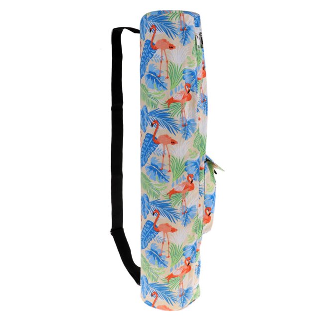 Bolsa de Transporte para Colchoneta de Yoga con Bolsillo de Almacenamiento, Se Adapta a La Mayoría de Las Colchonetas de Yoga - 69 Cm de Largo - Vario Flamenco a Soledad Soporte para estera de yoga