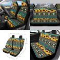 thumbnail image 2 of Yuyamidu Southwest Aztec Car Seat Cover Full Set with Steering Wheel Cover Sunflower Seat Belt Strap Cover Trash Cans Rear View Mirror Cover Cup Coaster Keychain Air Vent Storage Bag, 15 PCS, 2 of 7