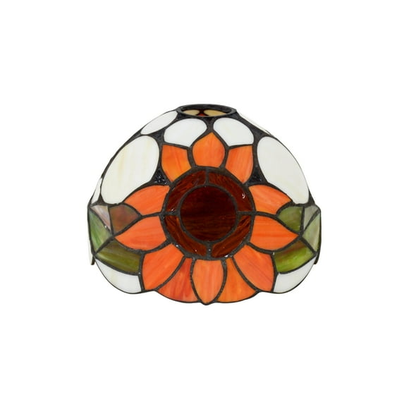 FSLiving Colored Glass Sunflower Pattern Glass Handmade Lampshade For Wall Sconce Pendant Light Hanging Ceiling Lamp Replacement Shade Vintage Design - 1 Pack
