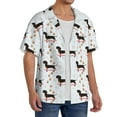 thumbnail image 2 of KLL Dachshund On A Skateboard Print Men's Shirt Short Sleeve Button Down Summer Cuba Beach Shirts- Small, 2 of 5