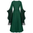 thumbnail image 3 of FEIFLY Gothic Clothes For Women Halloween Lace Skeleton Punk Dress Plus Size Retro Dress Solid Color Festival Clothing, 3 of 3