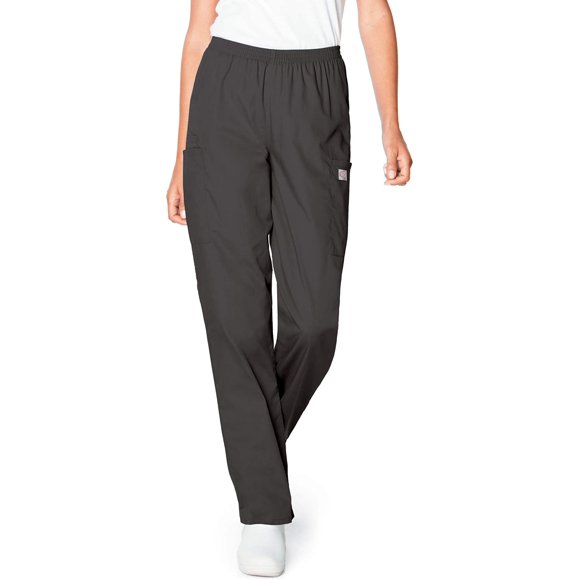 Landau Classic Relaxed-Fit 3-Pocket Cargo Elastic-Waist Scrub Pants for Women 83221