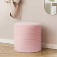 thumbnail image 1 of Ottoman Rond de 16,9 Po avec Rangement, Table Basse Ottomane en Bouclé, Repose-Pieds Repose-Pieds pour Couloir, Salon, Chambre - Rose, 1 of 7