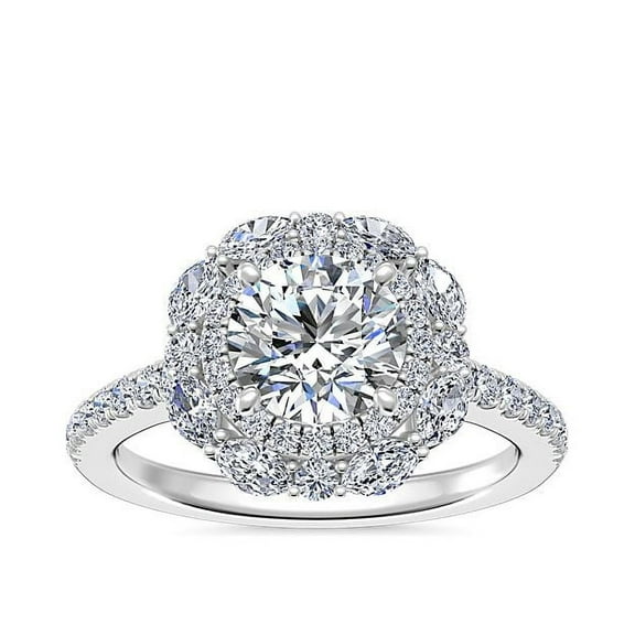 Diamond-Capitals New 3.00 Carat Round Cut IGI Certified Lab Grown Diamond Solitaire Engagement Ring for Women Solid 18K White Gold Size 11.5 (E/VVS2)