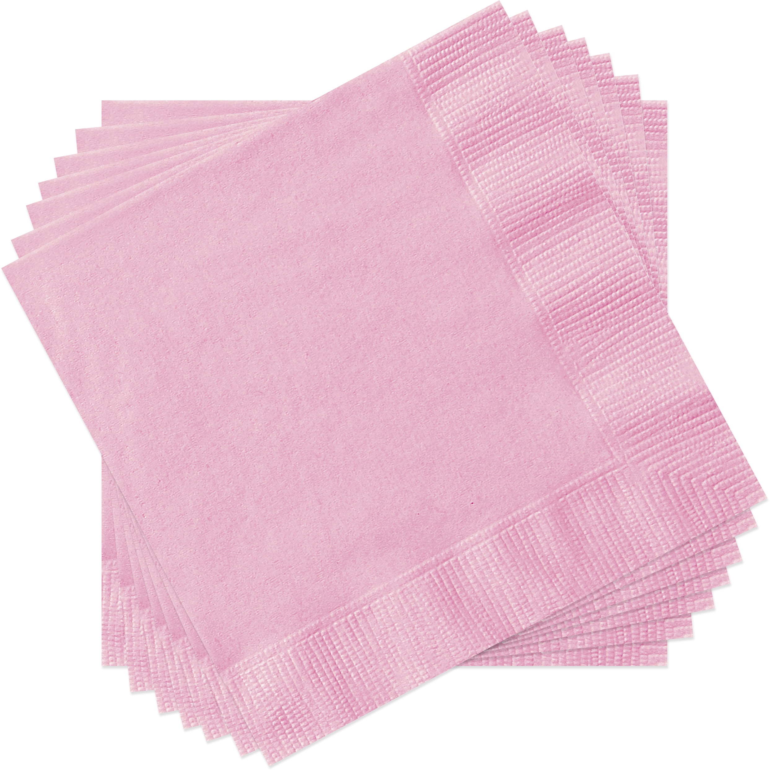 24CT 6.5IN x 6.5IN Light Pink Disposable Paper Napkins by Way To Celebrate
